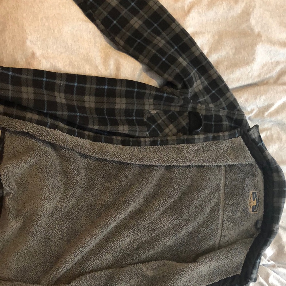 Heavy fleece pile lined flannel shirt XXL